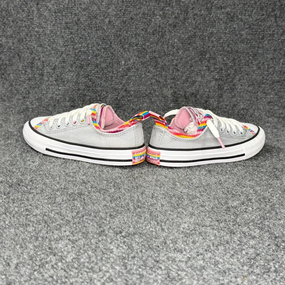 Converse All‎ Star Sneakers Girl's 11 Wolf Grey Rainbow Double Upper Retro Shoes